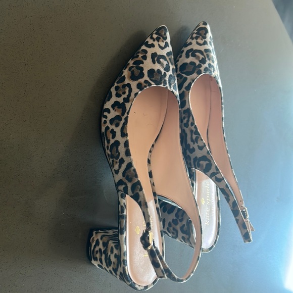 Kate Spade Suede Leopard Print Slingback Pumps 8.5 - Picture 2 of 8